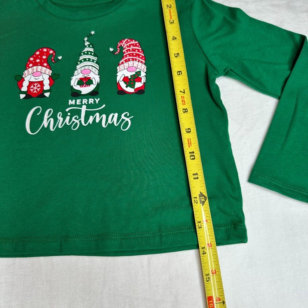 Holiday Time Gnomes Tee Shirt Long Sleeve Green New Gifts Christmas School Party - Picture 6 of 7